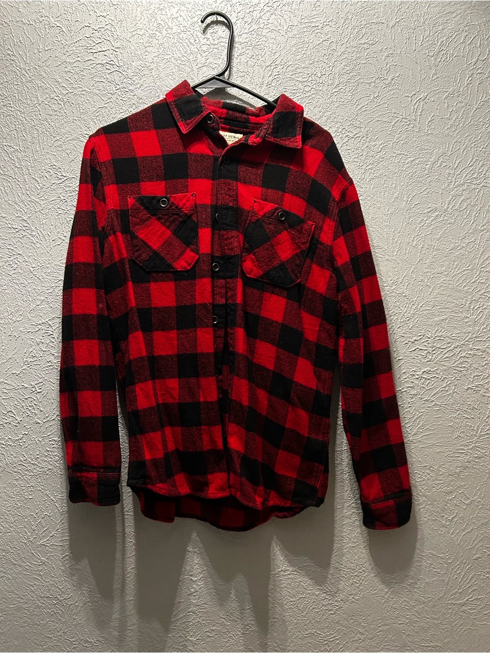 Ruff Hewn Red and Black Buffalo Plaid Button-Down Shirt